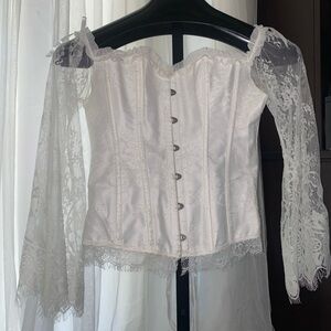 Elegant White Lace up corset coquette fairy whimsical ✨perfect for halloween!